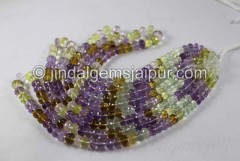 Multi Stone Far Faceted Roundelle Shape Beads